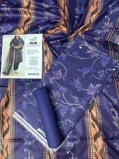🔰💖 SAYA SUMMER COLLECTION 💖🔰✨ 3 PIECE UNSTITCHED LAWN ✨U01-25592-05B