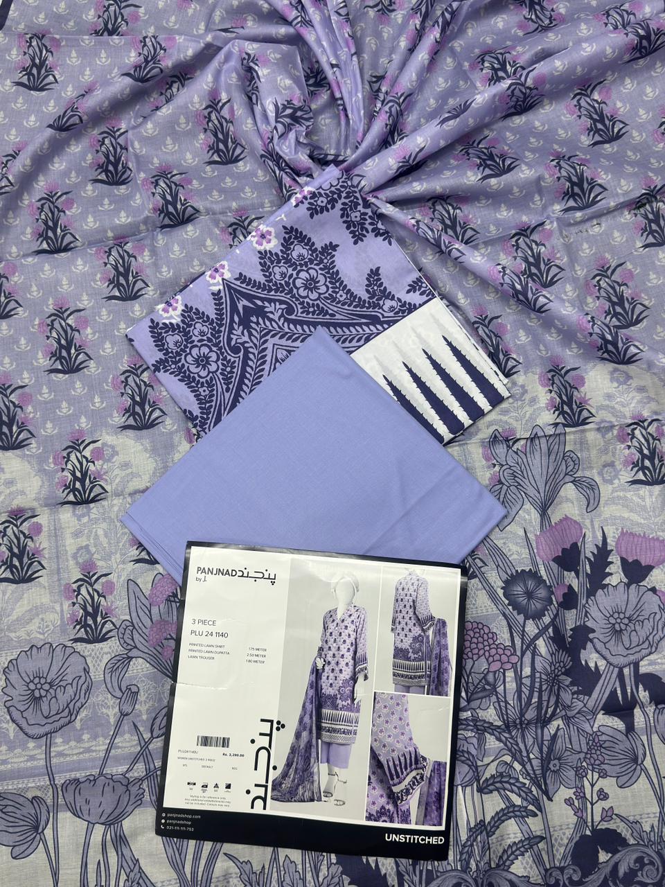 ✨J. PANJNAD 100% Original Unstitched 3 Piece✨