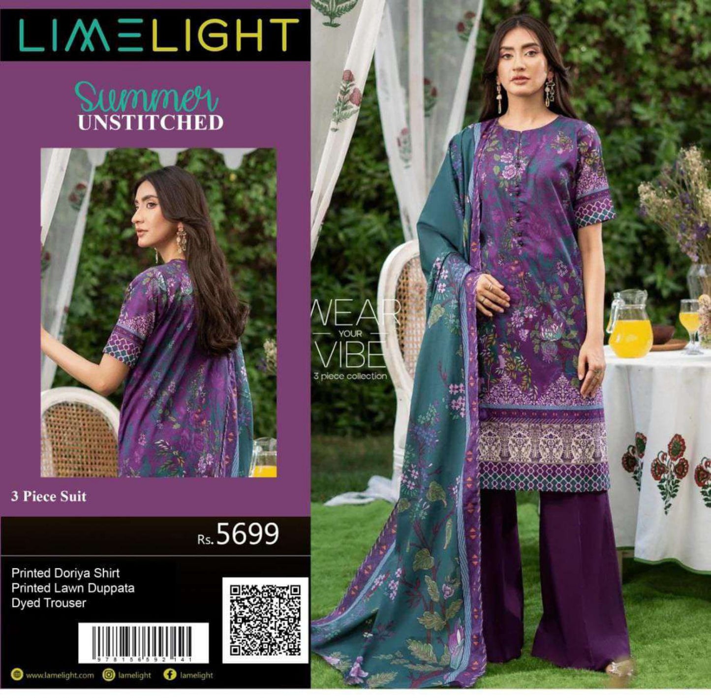 🌼 LIMELIGHT BANADORA 3PCS 🌼  2026 ☀️💎 3 Piece Unstitched Lawn 💎