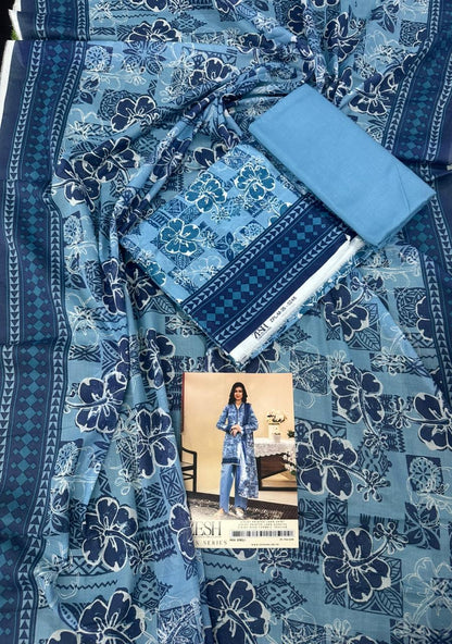 ZESH Unstitched Lawn 100% Original 3 PCs Suit In WHOLESALE PRICE 💯✨