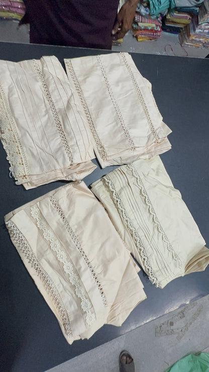 Cotton Stitched Plazo In Skin 🤩