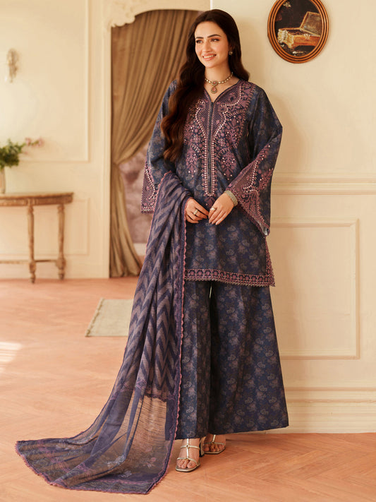 Mohagni Blue 3PC Emb Lawn