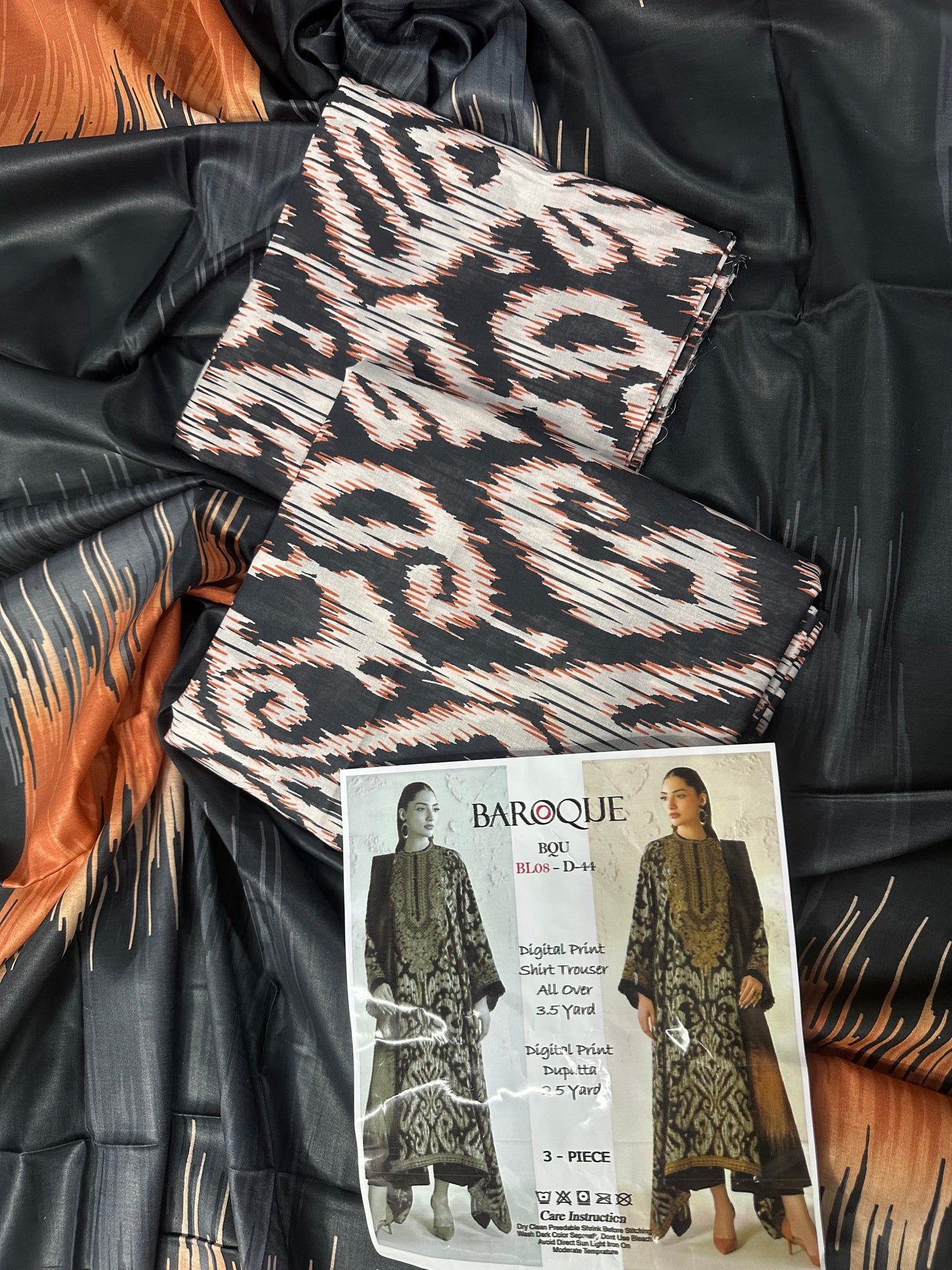 🔥 Baroque Printed AllOver – 3PC Luxury Collection 🔥