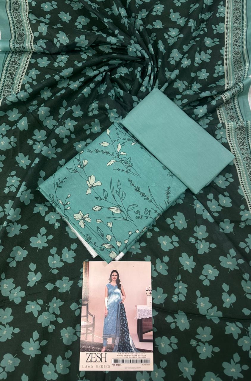 ZESH Unstitched Lawn 100% Original 3 PCs Suit In WHOLESALE PRICE 💯✨