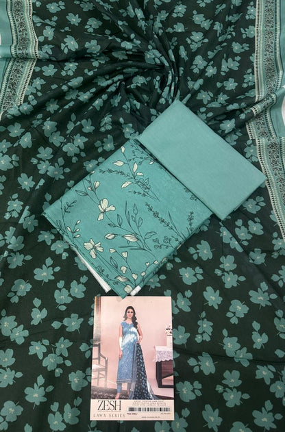 ZESH Unstitched Lawn 100% Original 3 PCs Suit In WHOLESALE PRICE 💯✨