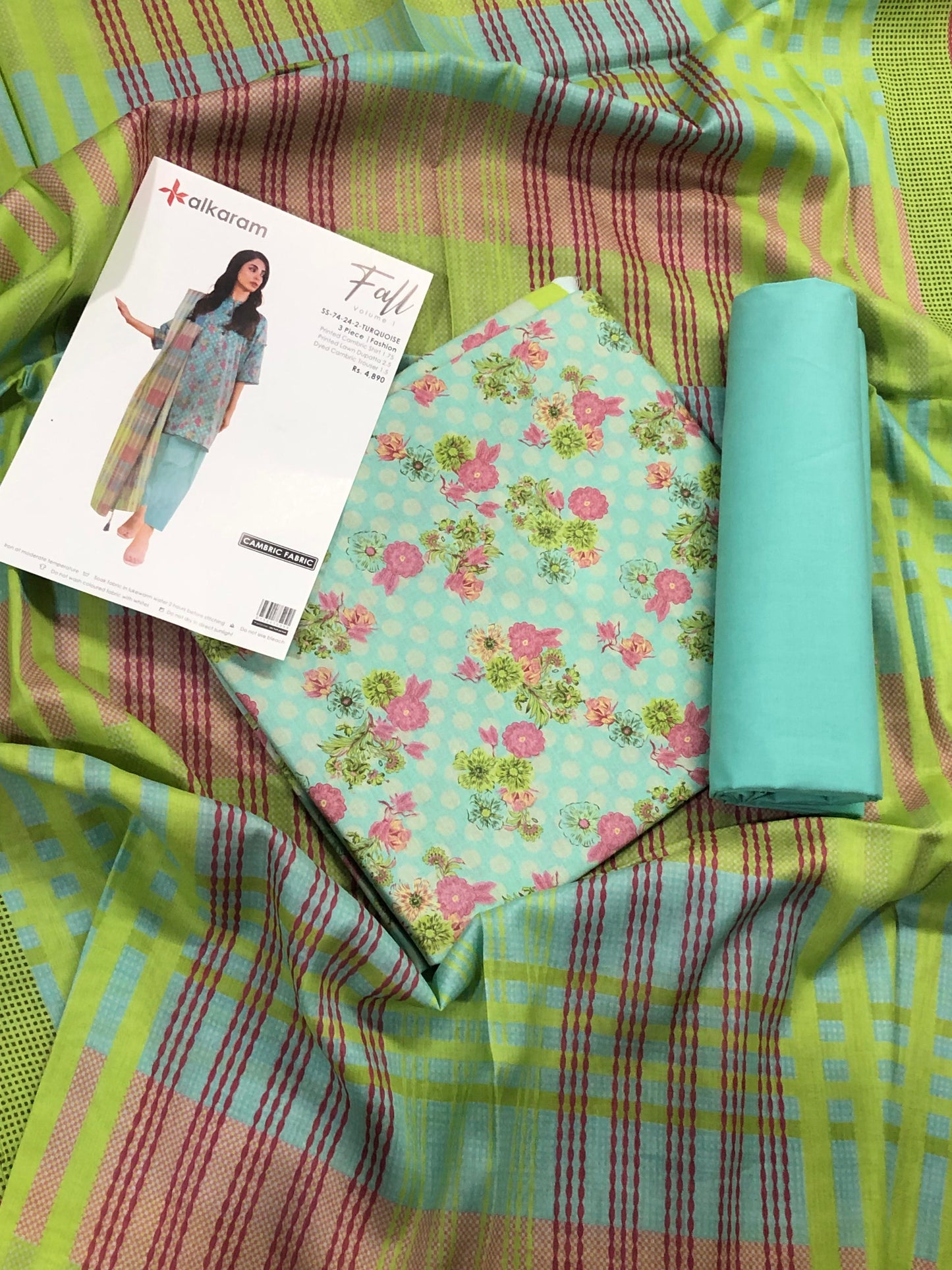 Alkaram 100% Original Lawn 3 Piece 😉🧡