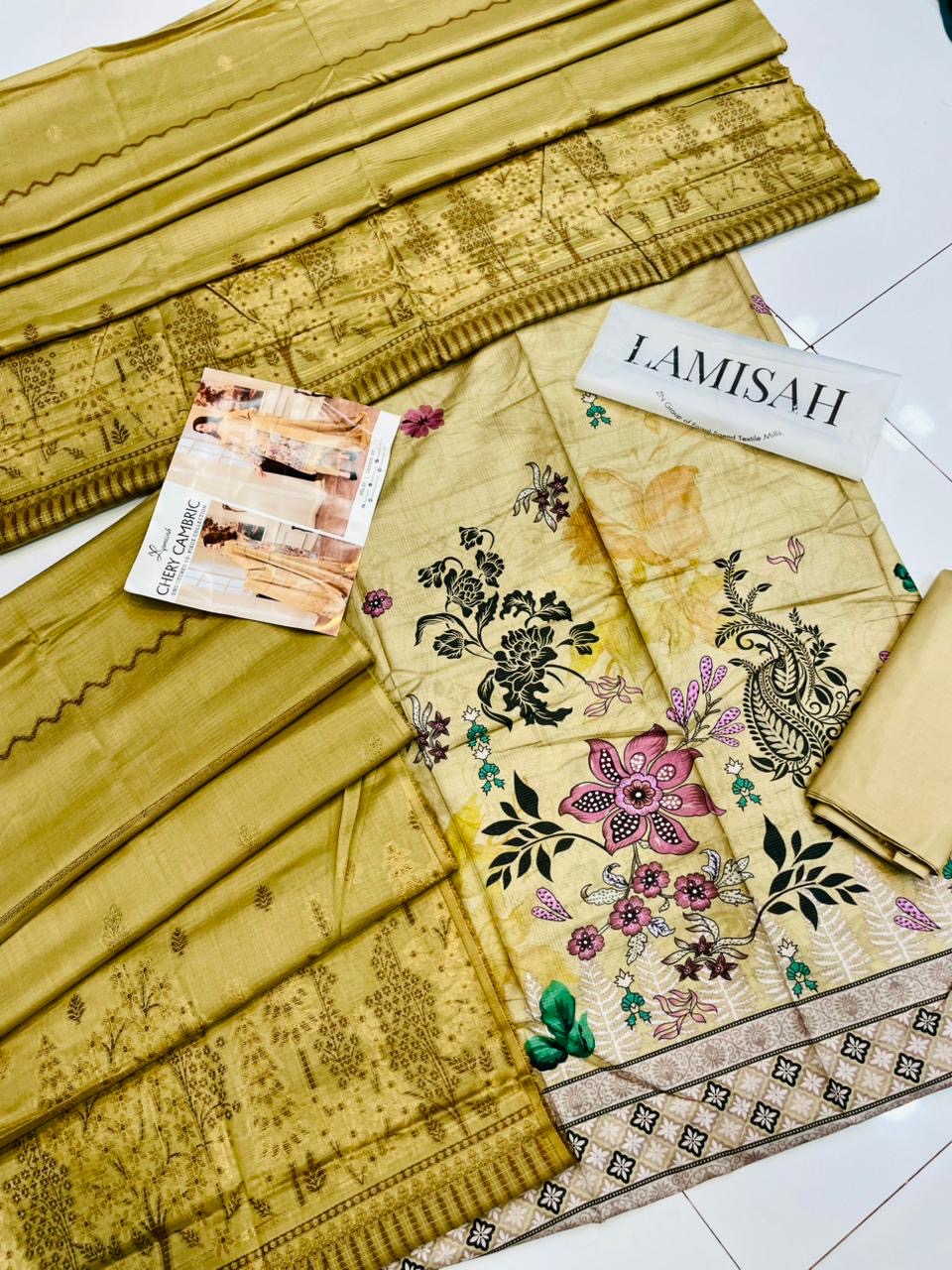 ✨ Cherry Premium Cambric Lawn – 3pc Airjet Dubby Print Collection (Vol. 01)
💕 By Lamisah Textile – Latest Vol. 2025 💕