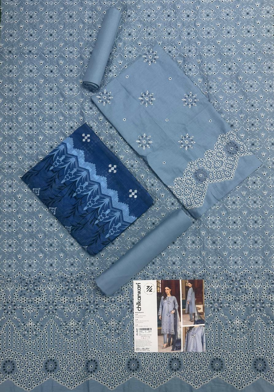 🌸✨ Zellbury Signature Unstitched Fancy Chikankari Luxury 3 Pieces ✨🌸