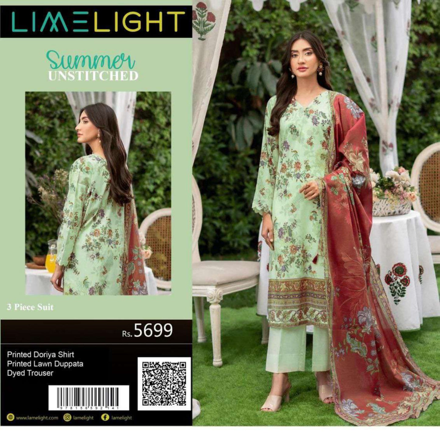 🌼 LIMELIGHT BANADORA 3PCS 🌼  2026 ☀️💎 3 Piece Unstitched Lawn 💎