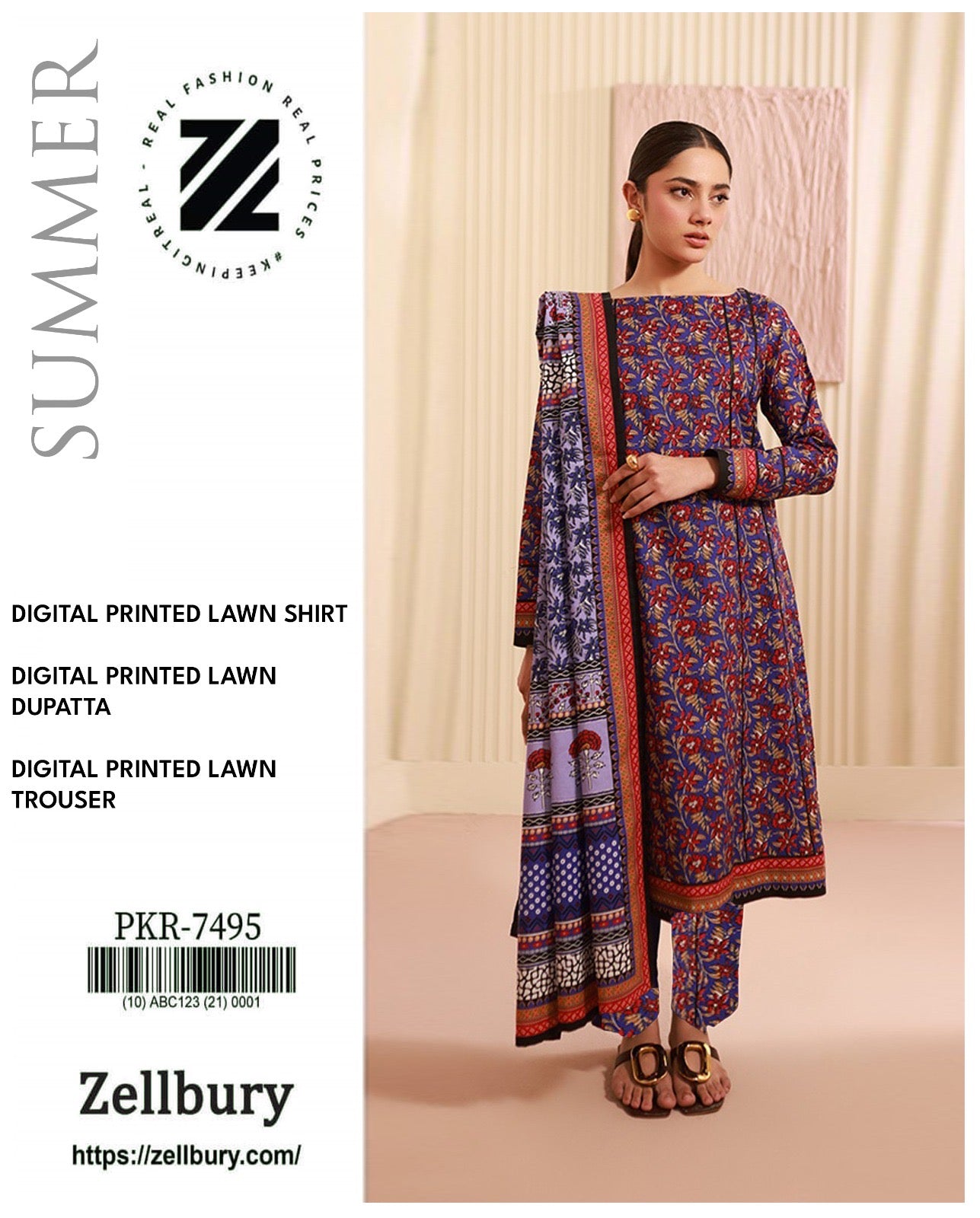 ZELLBURY LAWN 3PCS UNSTITCHED 🔥👌❤️