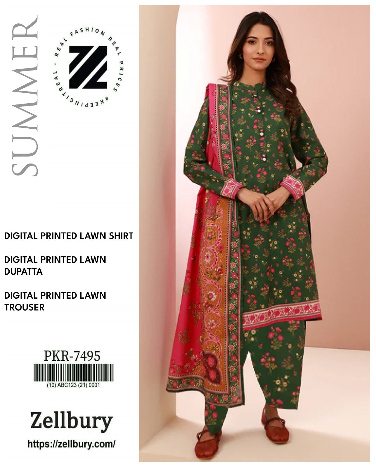 ZELLBURY LAWN 3PCS UNSTITCHED 🔥👌❤️