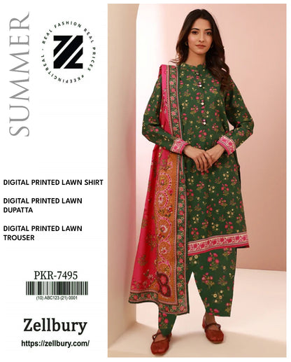 ZELLBURY LAWN 3PCS UNSTITCHED 🔥👌❤️