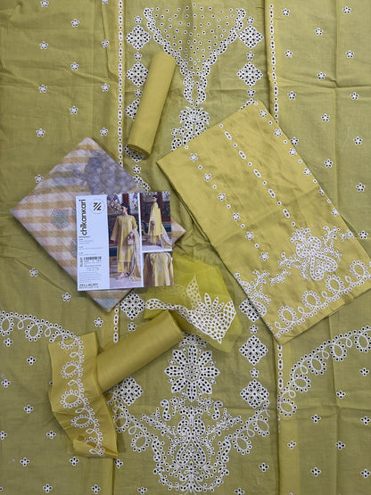 🌸✨ Zellbury Signature Unstitched Fancy Chikankari Luxury 3 Pieces ✨🌸