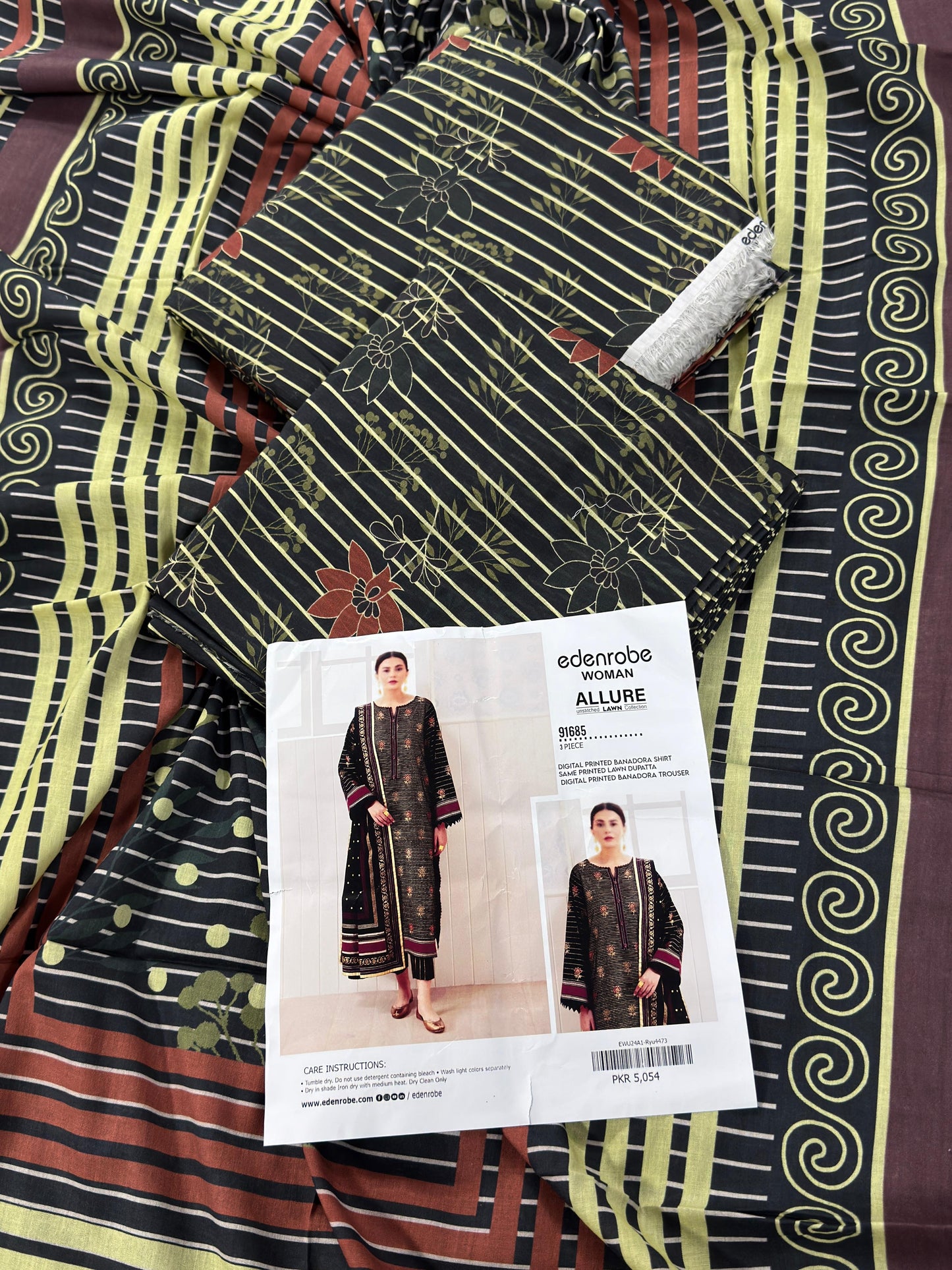 🌸 Edenrobe Banadora 🌸 Lawn Unstitched 3 Pieces in Wholesale Price 🔥🧡
