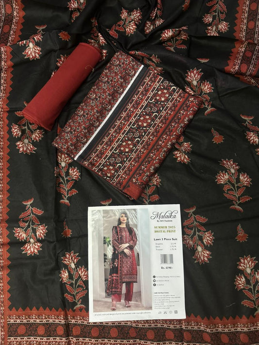 MALAIKA Unstitched Lawn 100% Original 3 PCs Suit In WHOLESALE PRICE 💯✨