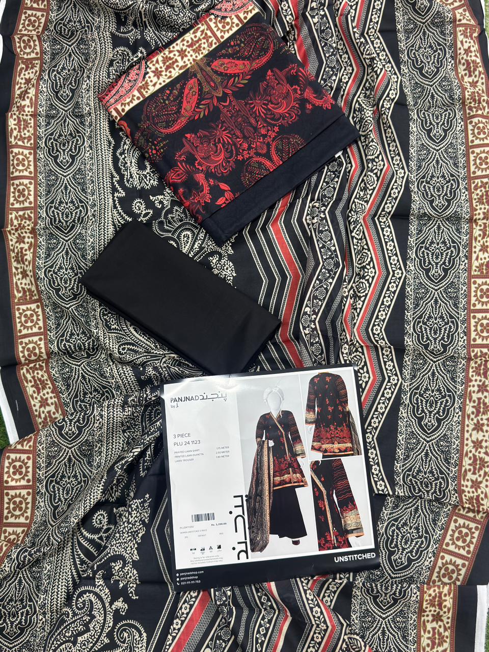 ✨J. PANJNAD 100% Original Unstitched 3 Piece✨