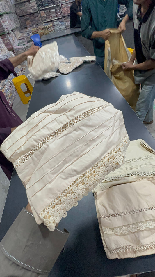 Cotton Stitched Plazo In Skin 🤩