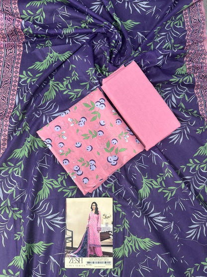 ZESH Unstitched Lawn 100% Original 3 PCs Suit In WHOLESALE PRICE 💯✨