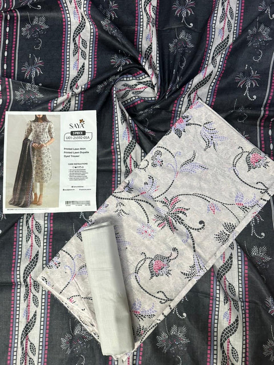 🔰💖 SAYA SUMMER COLLECTION 💖🔰✨ 3 PIECE UNSTITCHED LAWN ✨U01-25592-05A