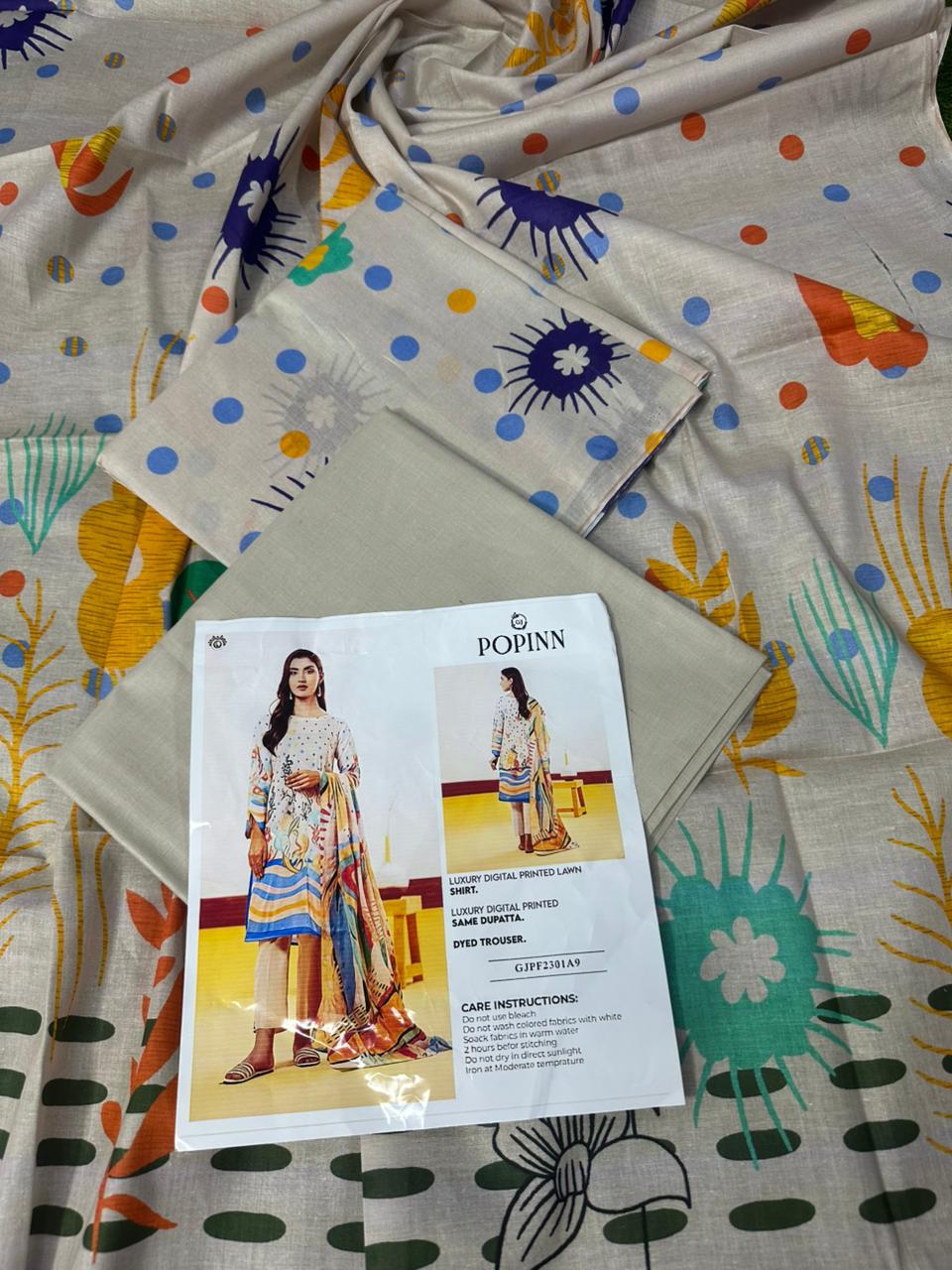 🌸 POPINN GULJEE 🌸 Lawn Unstitched 3 Pieces in Wholesale Price 🔥🧡