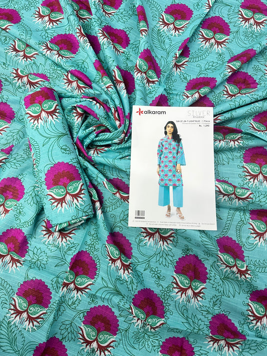 Alkaram Light Blue Khaddar 2Pcs