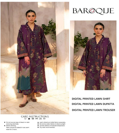 Baroque Unstitched Lawn 3 Piece in Wholesale Price 🔥