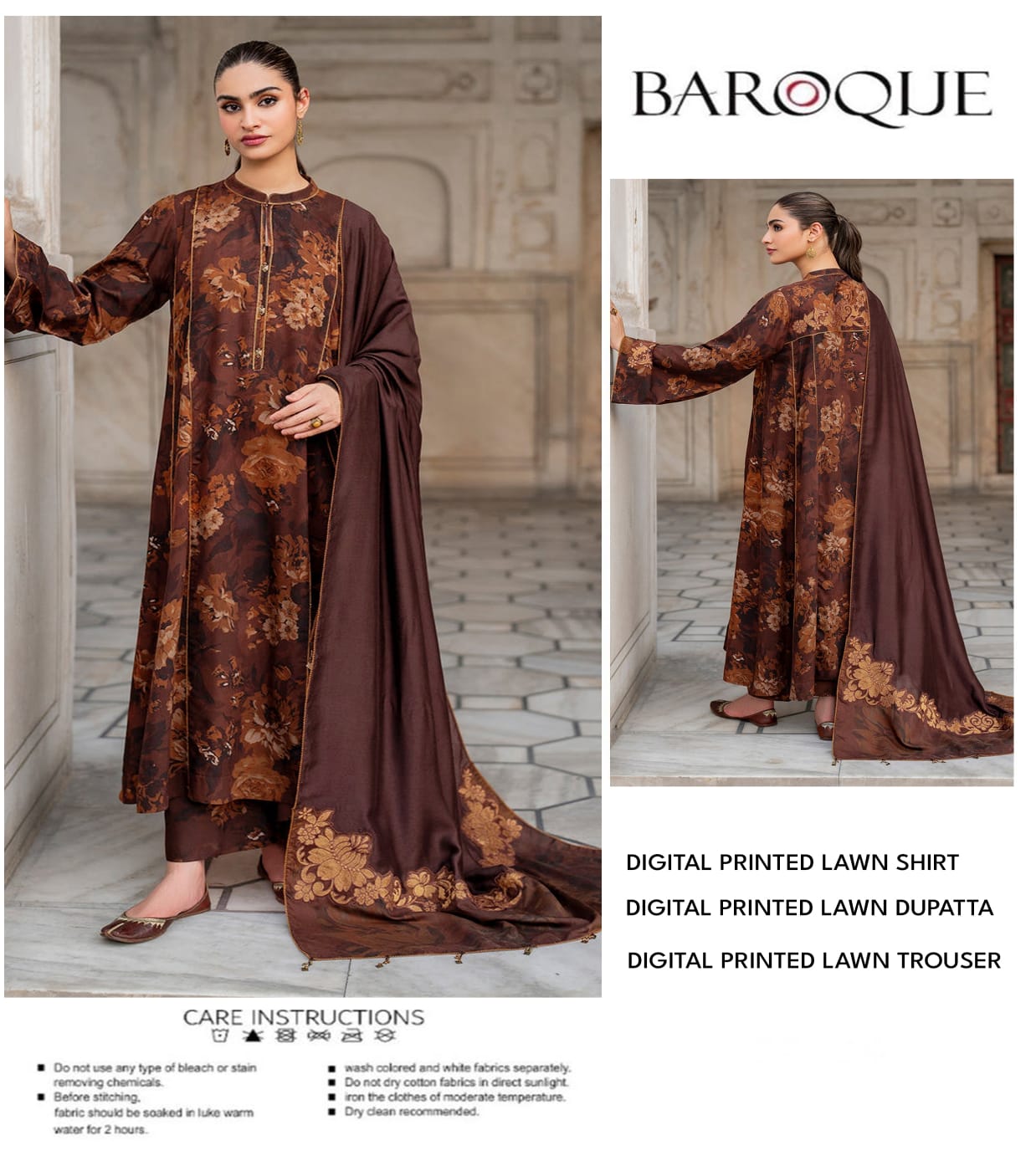 Baroque Unstitched Lawn 3 Piece in Wholesale Price 🔥