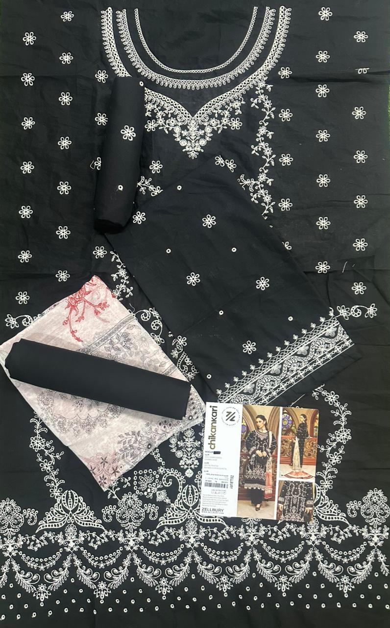 🌸✨ Zellbury Signature Unstitched Fancy Chikankari Luxury 3 Pieces ✨🌸