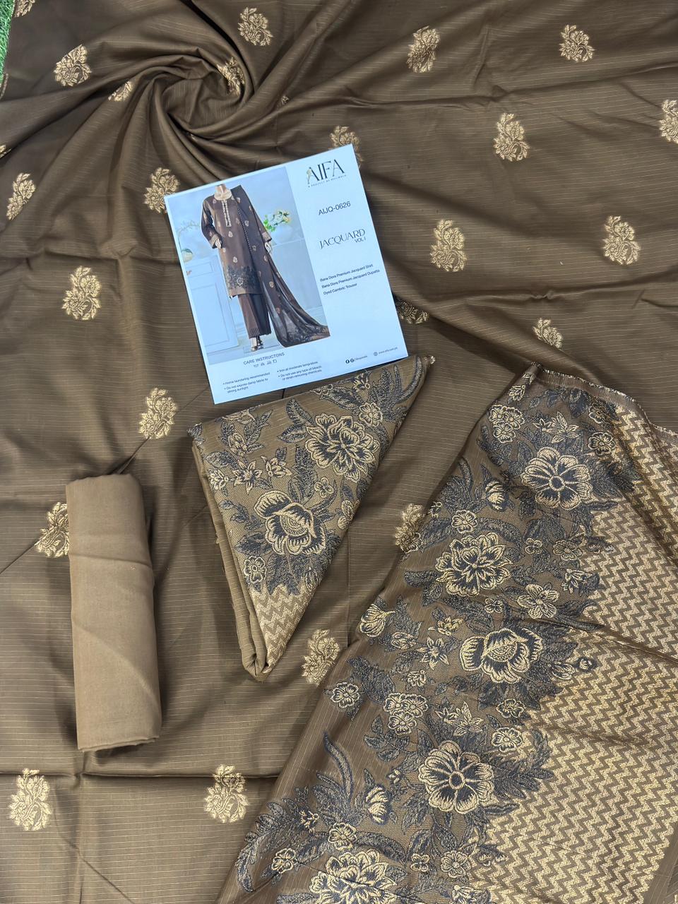 ✨ Aifa Unstitched Jacquard 3-Piece Collection ✨