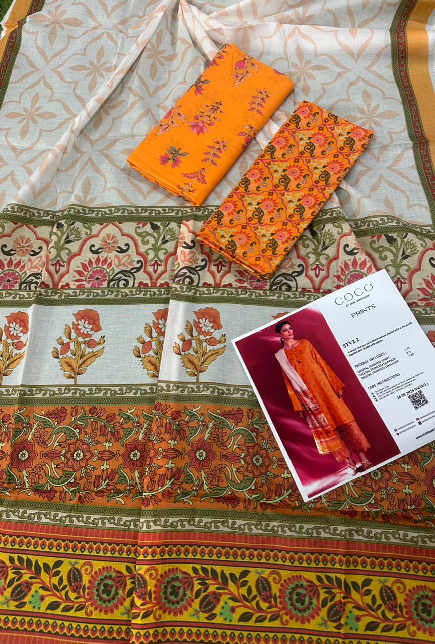 🌷 COCO by ZARA SHAHJAHAN 🌷
 3P Unstitched 👌❤️