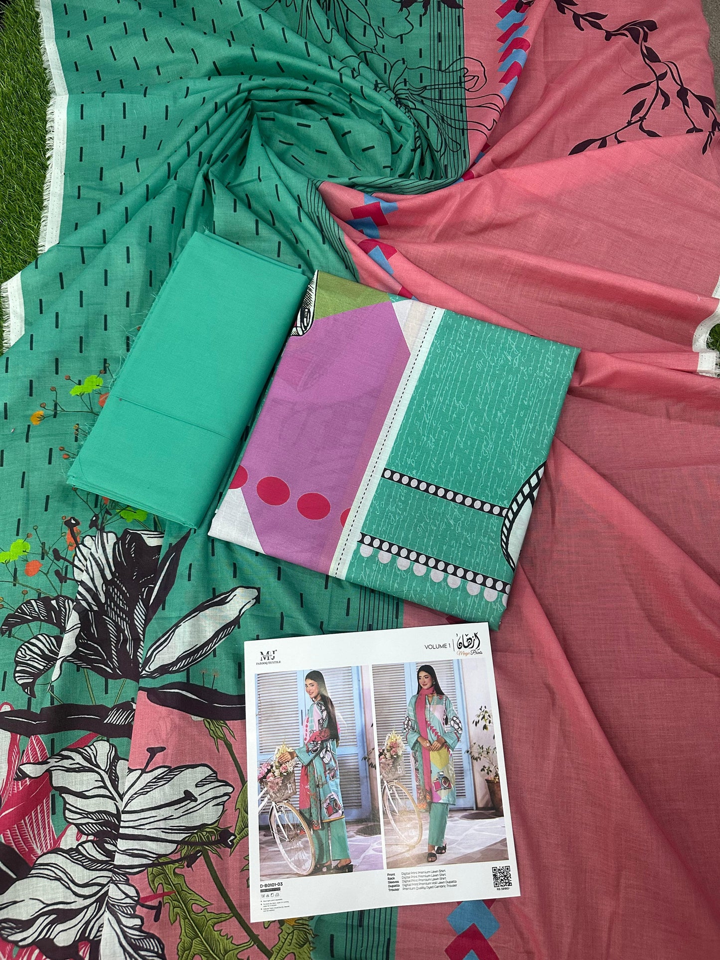 ✨ Izhan Magic Prints by MJ ✨ Lawn Unstitched Lawn 100% Original Lawn 3 Pieces ❤️🔥