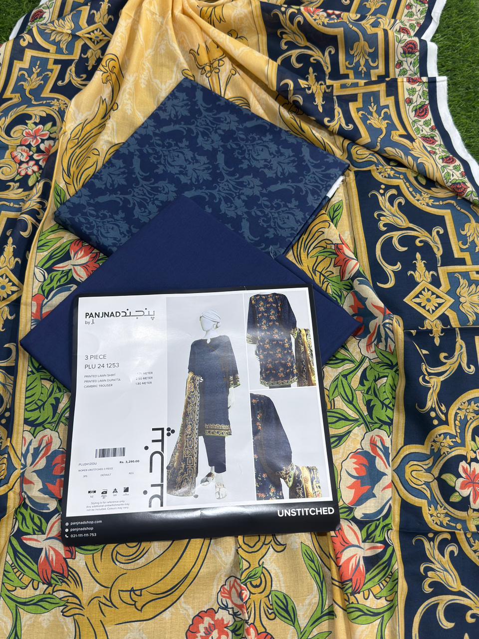 ✨J. PANJNAD 100% Original Unstitched 3 Piece✨