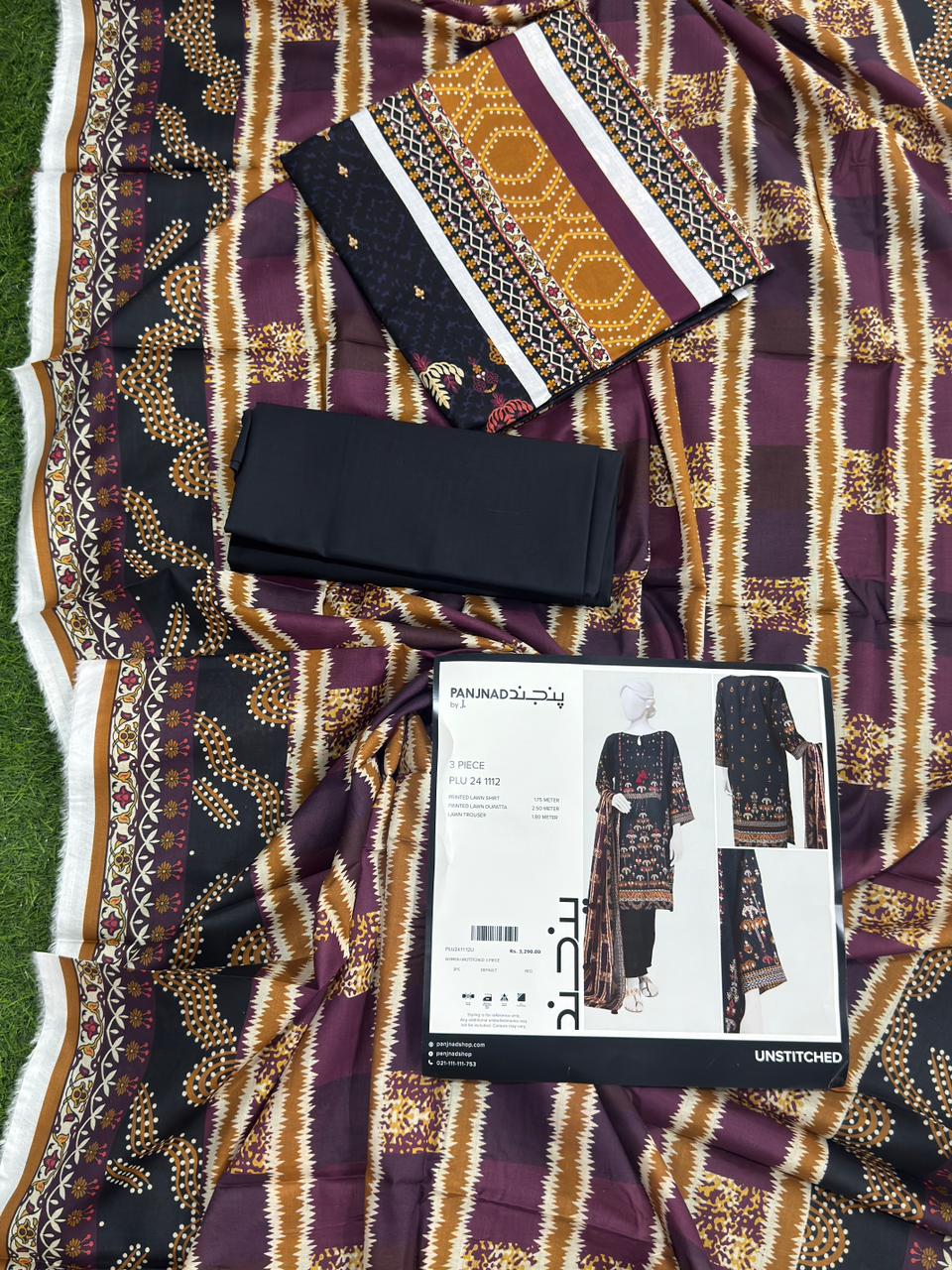 ✨J. PANJNAD 100% Original Unstitched 3 Piece✨