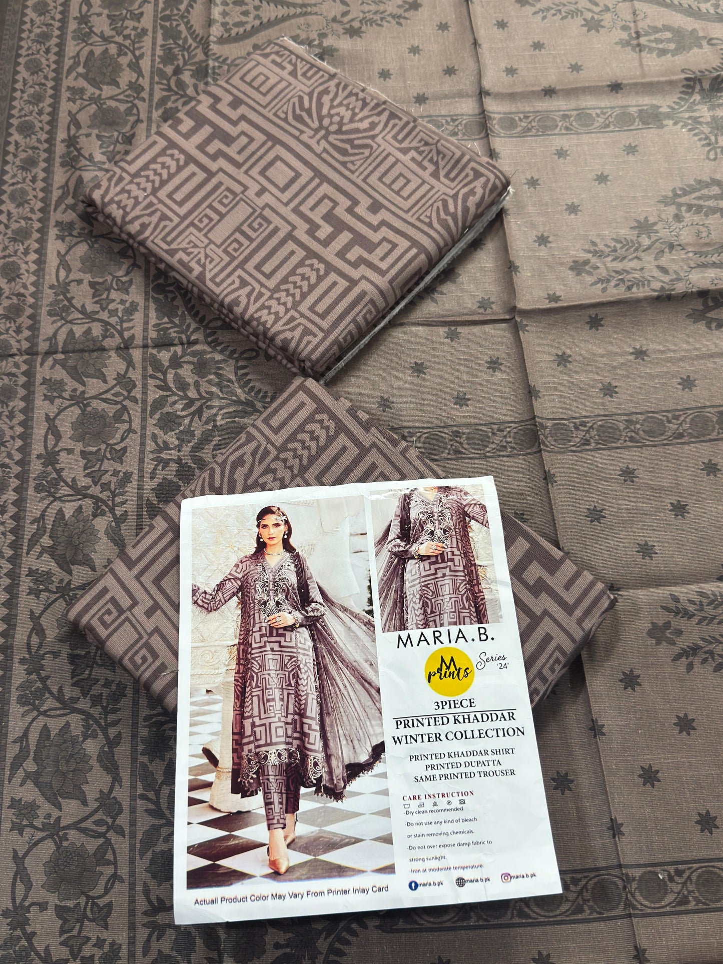 Maria.B 3-Piece Unstitched  Khaddar Collection 2026 🔥🧡