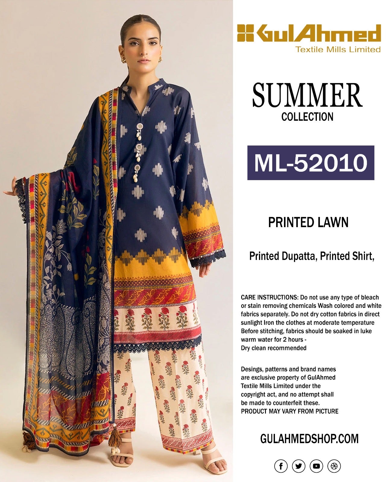 🌸 GulAhmed Summer Collection 2025 🌸 Premium 3 Piece Unstitched Lawn Suits featuring elegant digital prints and soft dyed cotton trousers.