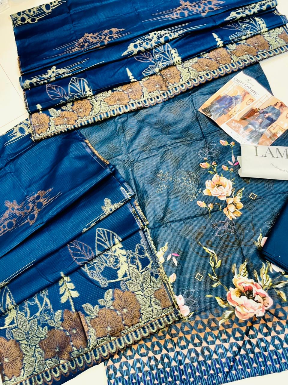 ✨ Cherry Premium Cambric Lawn – 3pc Airjet Dubby Print Collection (Vol. 01)
💕 By Lamisah Textile – Latest Vol. 2025 💕