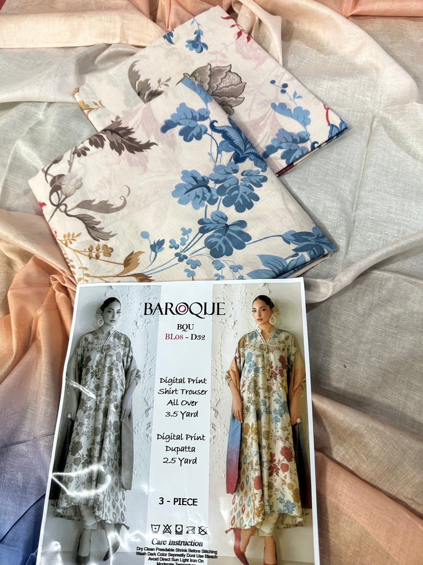 🔥 Baroque Printed AllOver – 3PC Luxury Collection 🔥