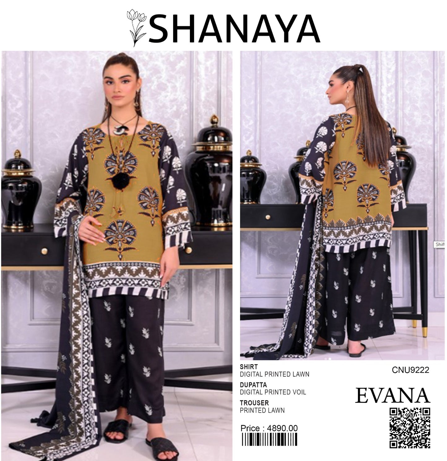 SHANAYA UNSTITCHED CORDSET STYLE 3 PIECE 🎉💜