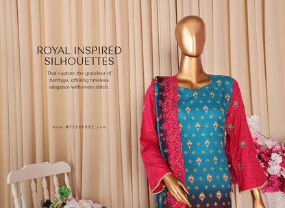 MTF AASHI Lilen Chikankari Embroidered 3 Piece Collection 2025