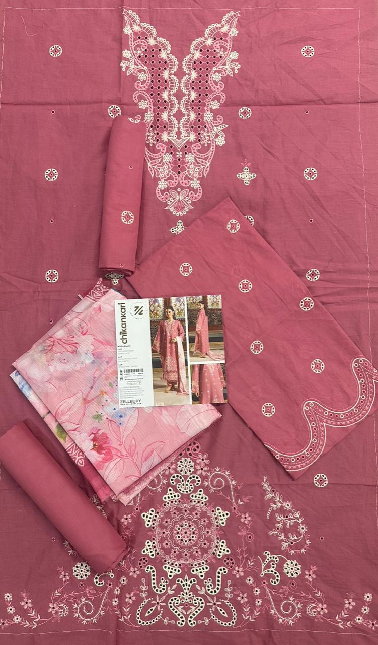 🌸✨ Zellbury Signature Unstitched Fancy Chikankari Luxury 3 Pieces ✨🌸