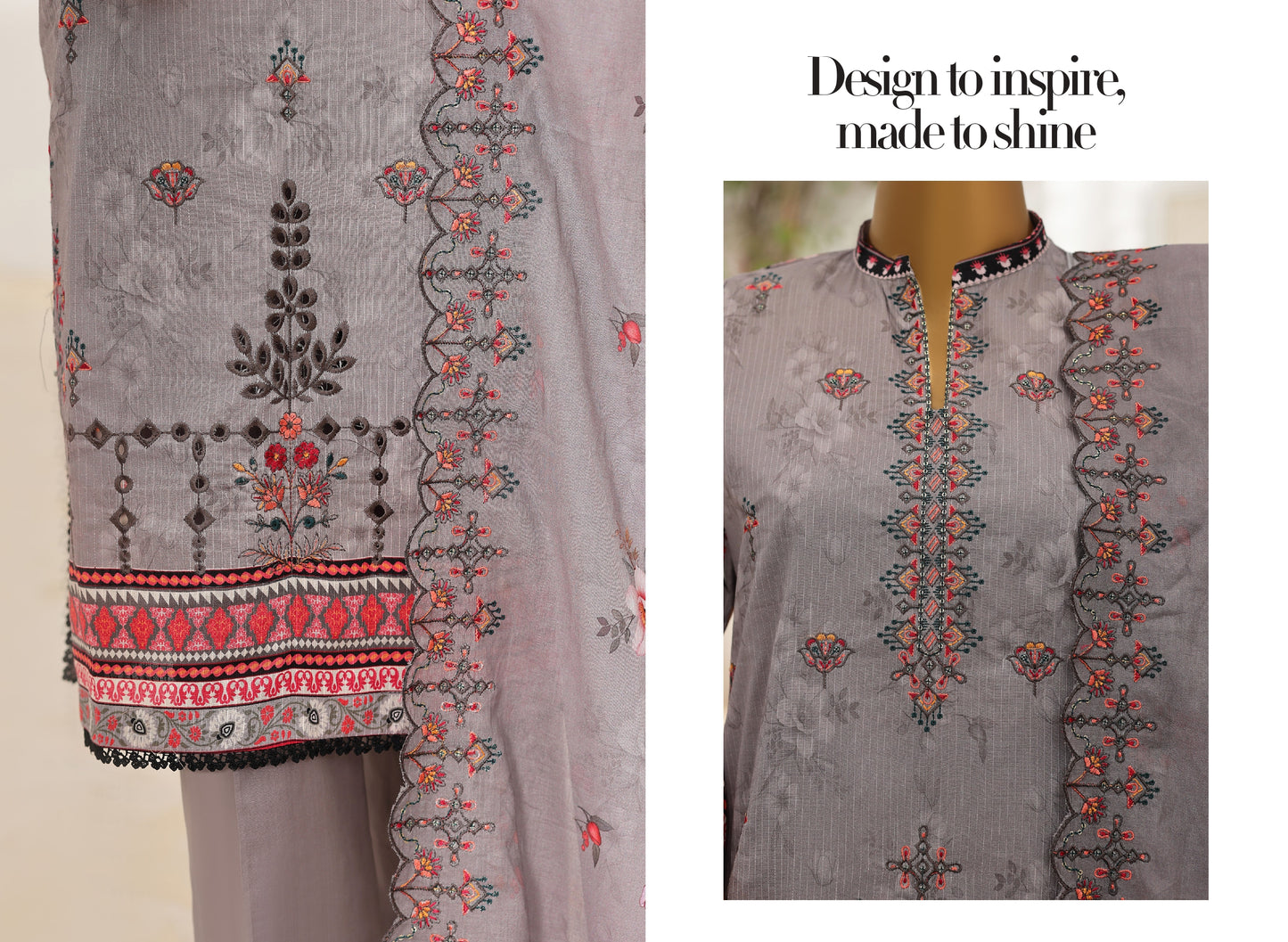 MTF – FITRUS 3pcs Unstitched Embroidery Collection