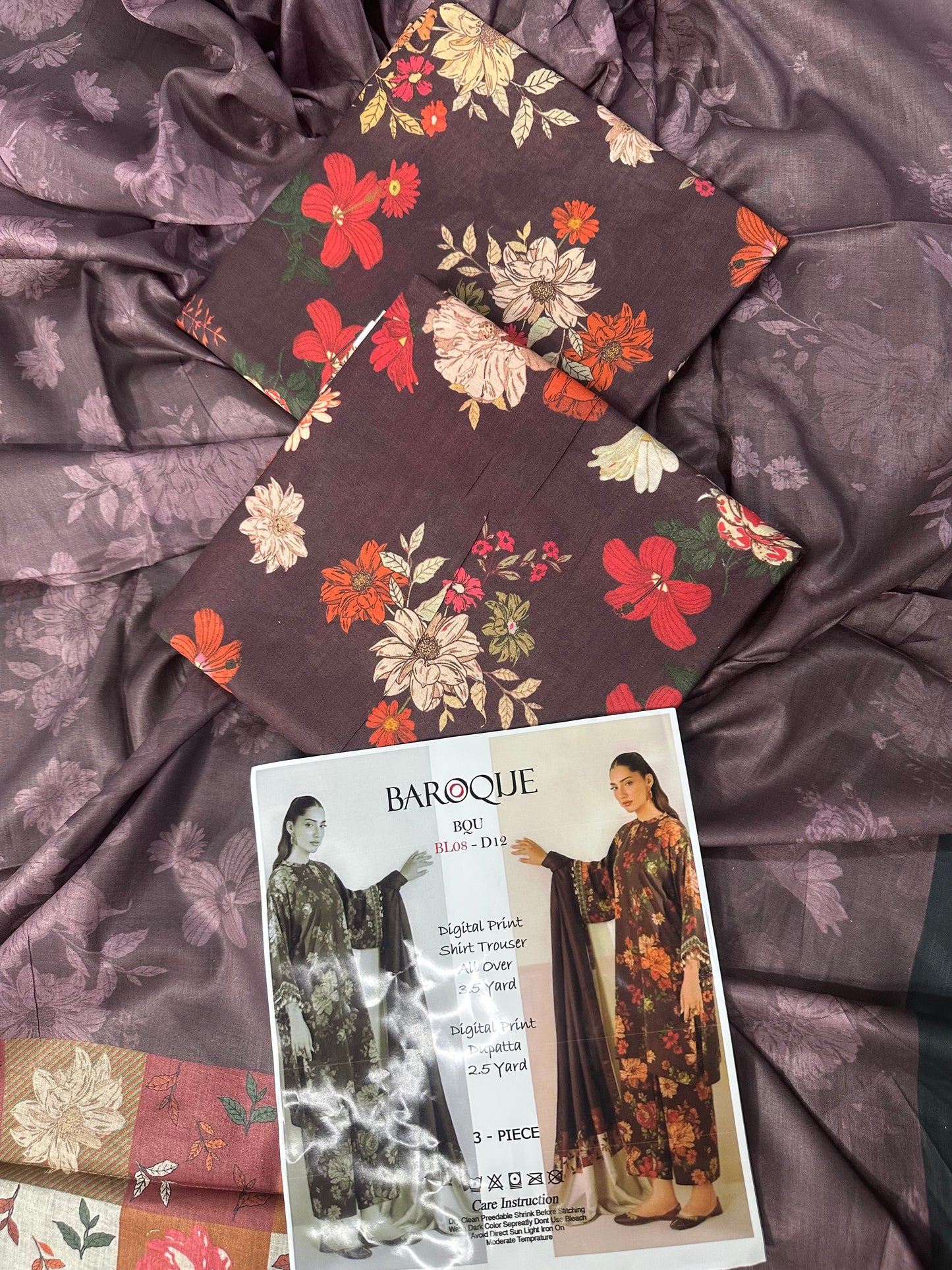 🔥 Baroque Printed AllOver – 3PC Luxury Collection 🔥
