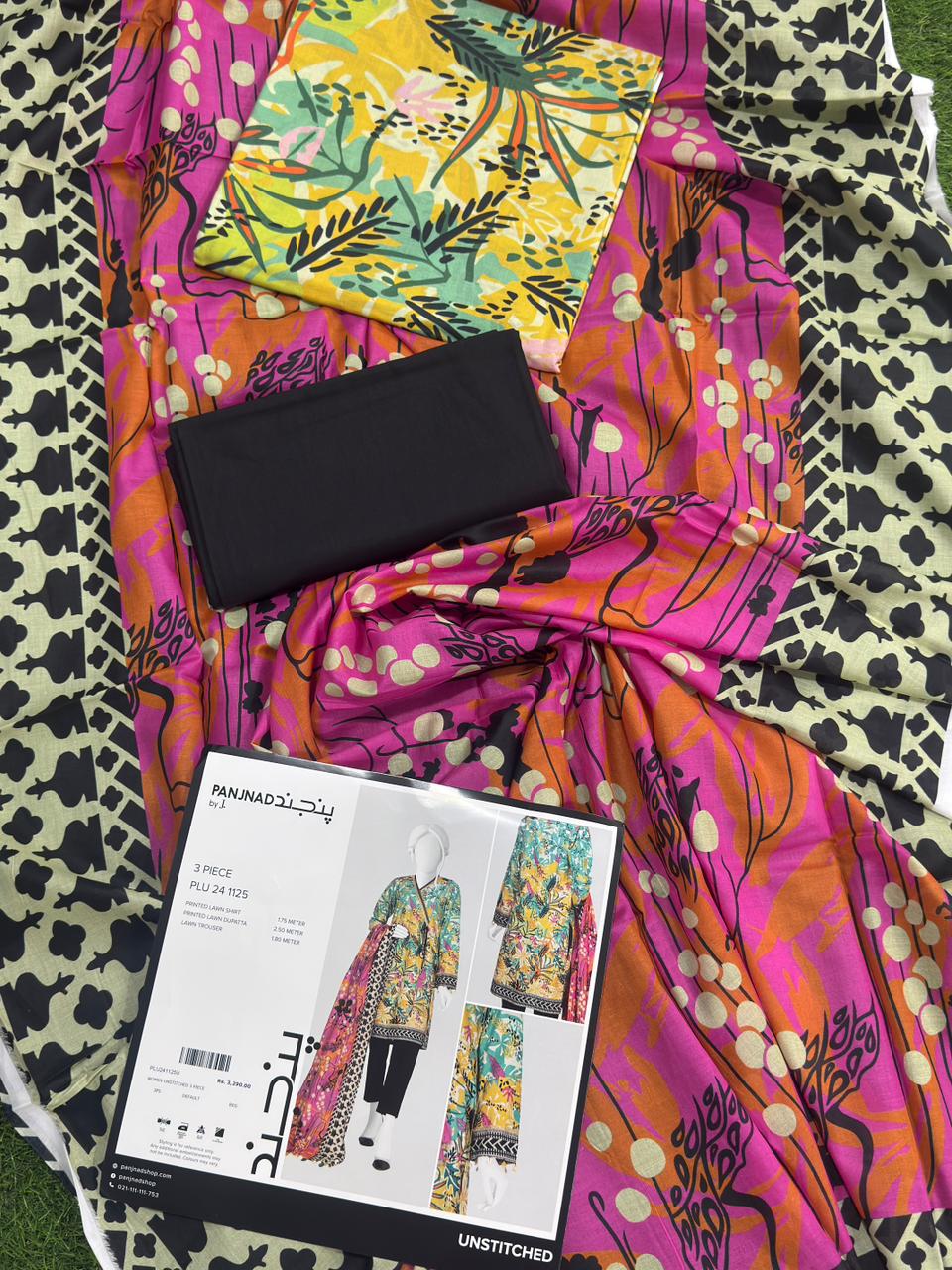 ✨J. PANJNAD 100% Original Unstitched 3 Piece✨