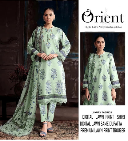 Orient Unstitched Lawn 3 Piece in Wholesale Price 🔥