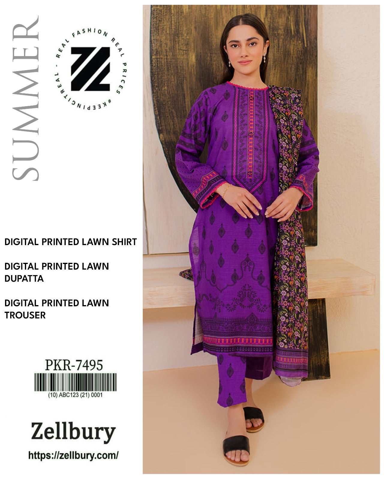 ZELLBURY LAWN 3PCS UNSTITCHED 🔥👌❤️