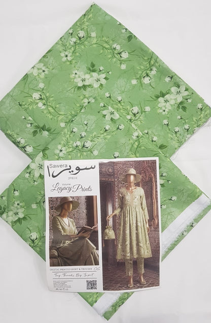 🌟 SAWERA Legacy Prints 100% Original Lawn 2 PC Unstitched – Series 2025 🌟