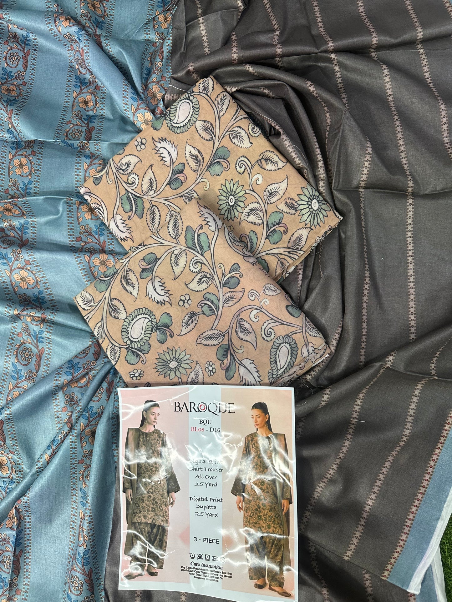 🔥 Baroque Printed AllOver – 3PC Luxury Collection 🔥