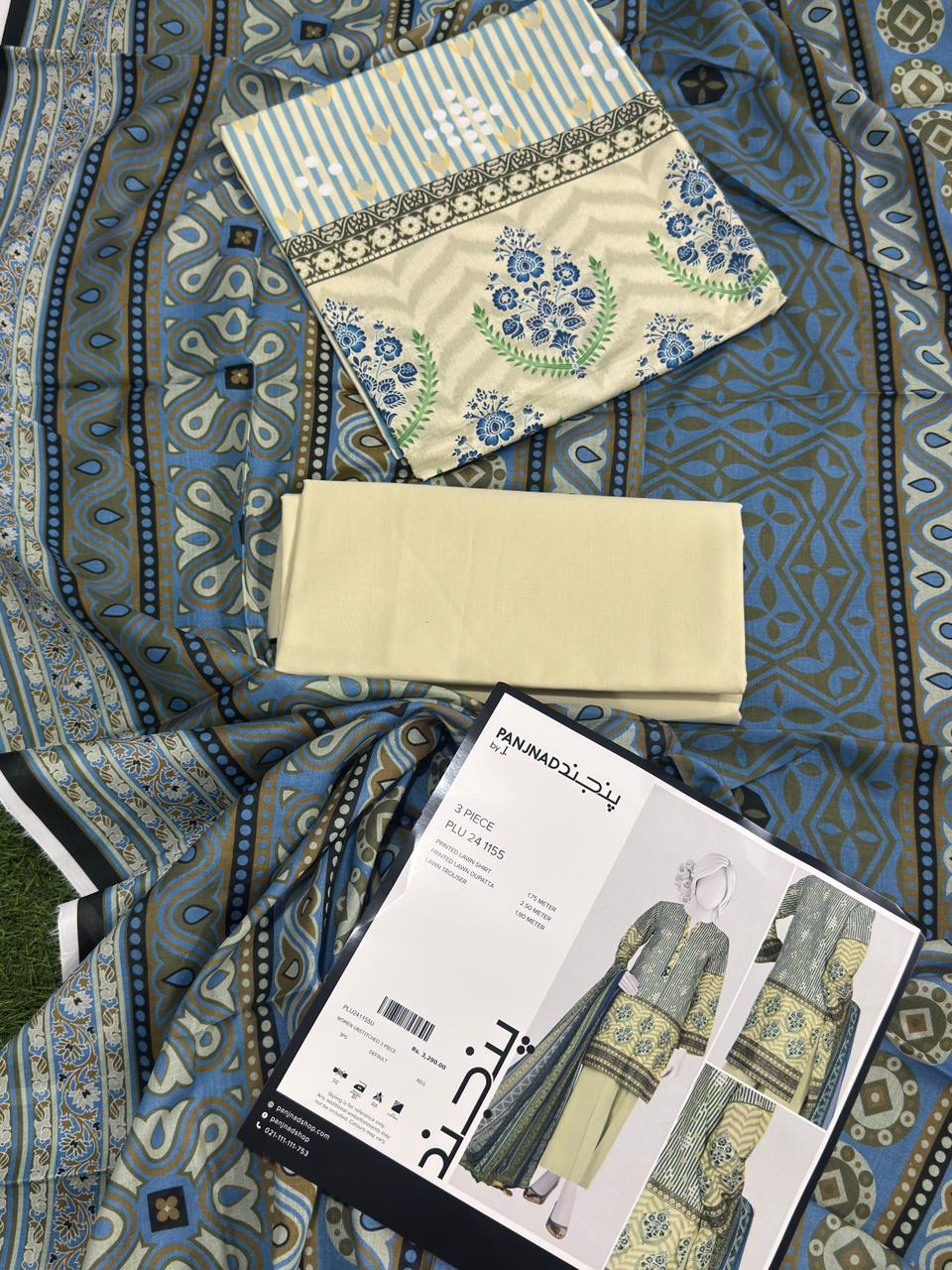✨J. PANJNAD 100% Original Unstitched 3 Piece✨