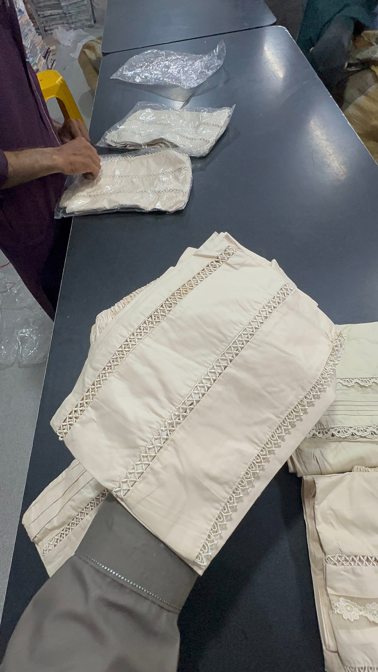 Cotton Stitched Plazo In Skin 🤩