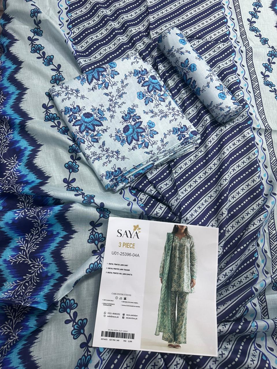 🌸 SAYA 🌸 Lawn Unstitched 3 Pieces in Wholesale Price 🔥🧡